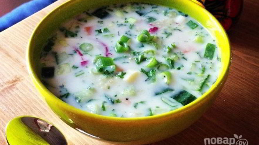 Рецепт окрошки без колбасы