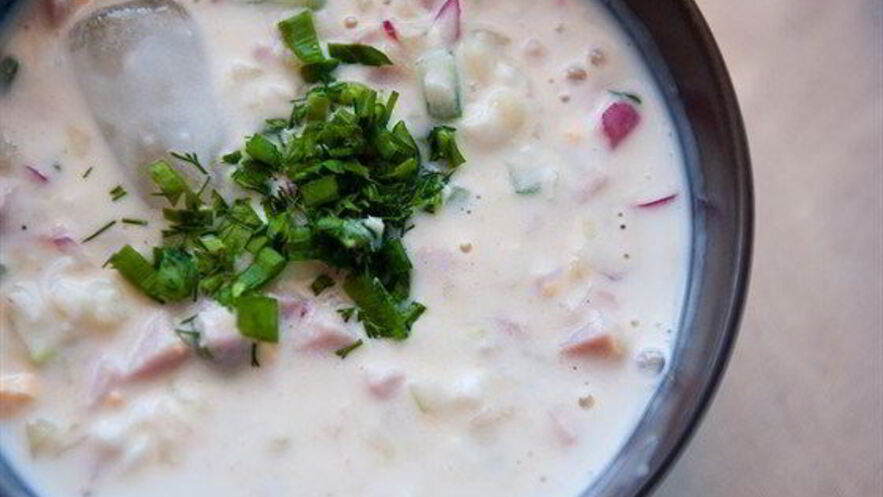 Рецепт окрошки кефирной