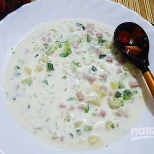 Рецепт Окрошки классической с колбасой на майонезе