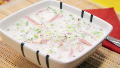 Рецепт Окрошки на кефире и минералке