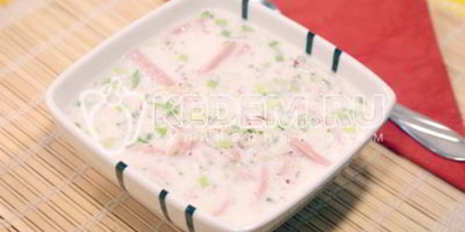 Рецепт окрошки на кефире и минералке