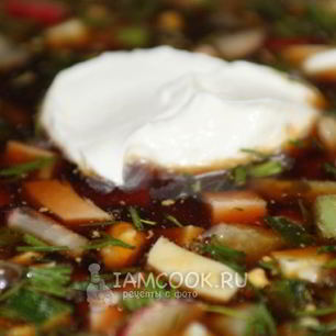 Рецепт Окрошки на квасе с докторской колбасой