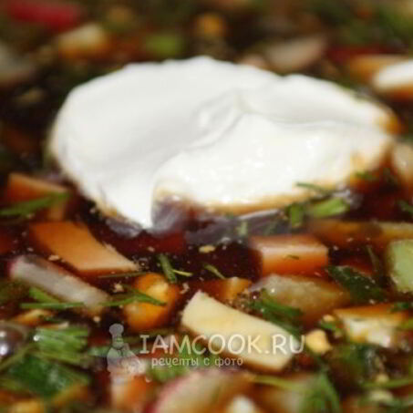 Рецепт Окрошки на квасе с докторской колбасой