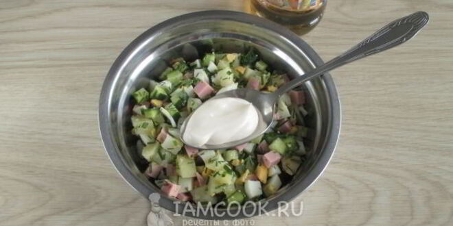 Рецепт окрошки на воде с майонезом и уксусом