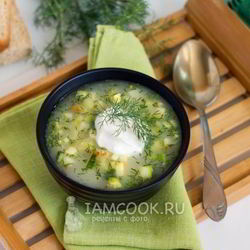 Рецепт Окрошки с адыгейским сыром и морковью