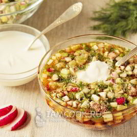 Рецепт Окрошки с говядиной