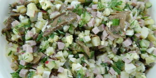 Рецепт окрошки с грибами