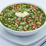 Рецепт Окрошки с колбасой на квасе классическая