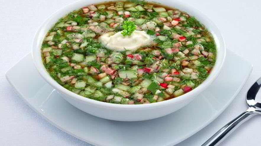 Рецепт окрошки с колбасой на квасе классическая