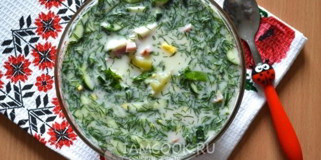 Рецепт окрошки с колбасой на квасе