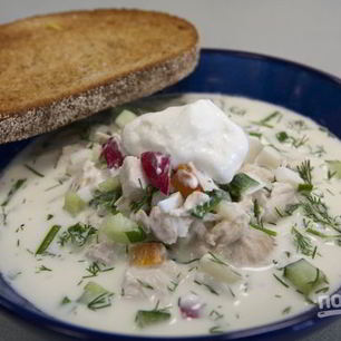 Рецепт Окрошки с куриной грудкой