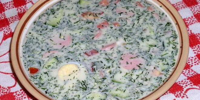 Рецепт окрошки с курицей на простокваше