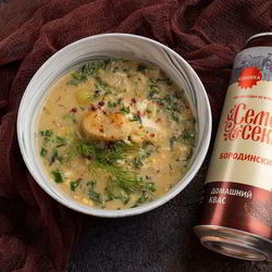 Рецепт Окрошки с морскими гребешками