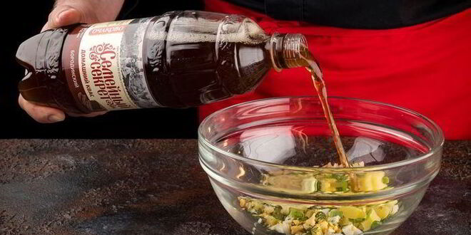 Рецепт окрошки с морскими гребешками