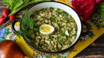 Рецепт Окрошки с редиской на квасе