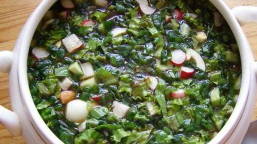 Рецепт окрошки с редисом на квасе