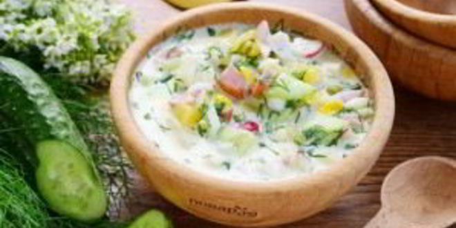 Рецепт окрошки с ветчиной