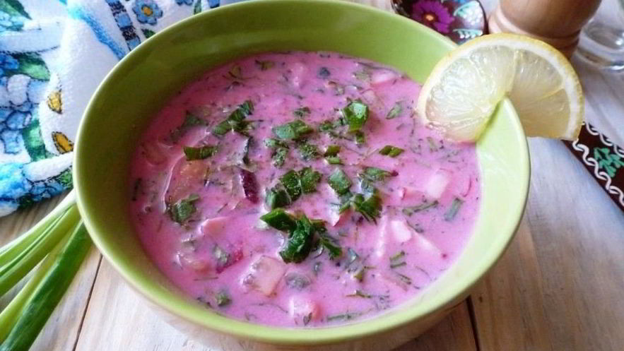 Рецепт окрошки со свеклой и мацони