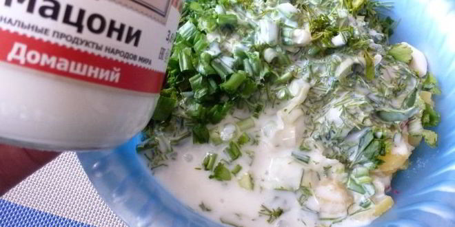 Рецепт окрошки со свеклой и мацони