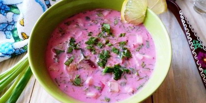Рецепт окрошки со свеклой и мацони