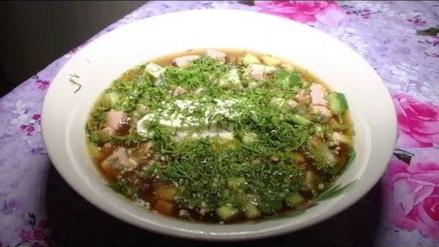 Рецепт постной окрошки с грибами