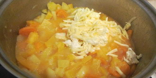 Рецепт крема-супа сырно-овощного