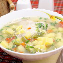 Рецепт Куриного супа с овощами и фасолью