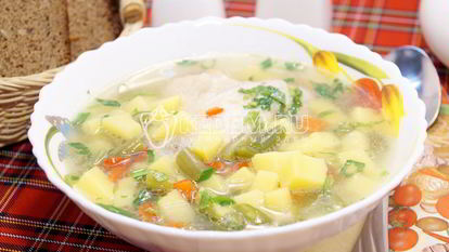 Рецепт Куриного супа с овощами и фасолью