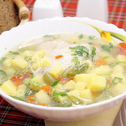 Рецепт Куриного супа с овощами и фасолью