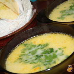 Рецепт Нежного супа с курицей, сыром и овощами