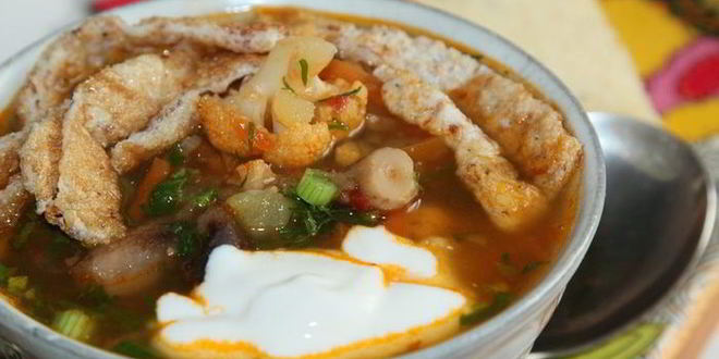 Рецепт овощного супа с белково-кунжутным омлетом