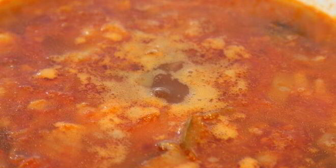 Рецепт овощного супа с белково-кунжутным омлетом