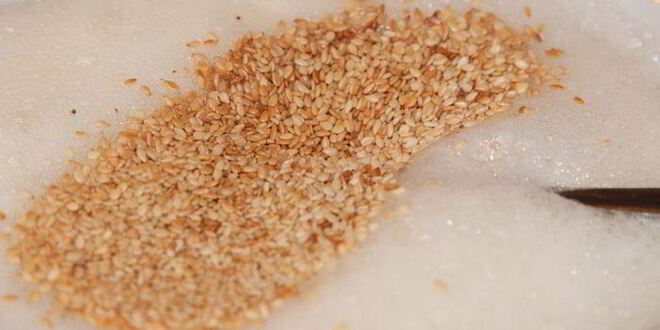 Рецепт овощного супа с белково-кунжутным омлетом