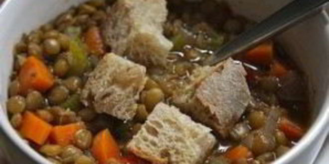 Рецепт овощного супа с чечевицей