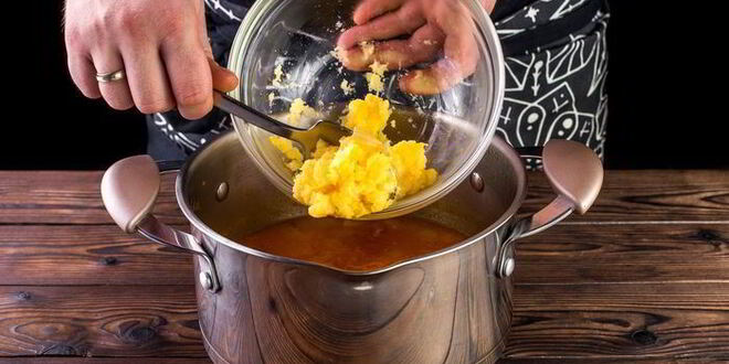 Рецепт овощного супа с копченостями