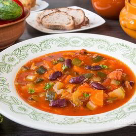 Рецепт Овощного супа с красной фасолью