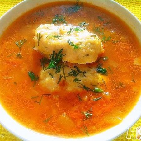 Рецепт Овощного супа с куриными кнелями