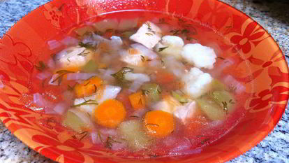 Рецепт Овощного супа с семгой