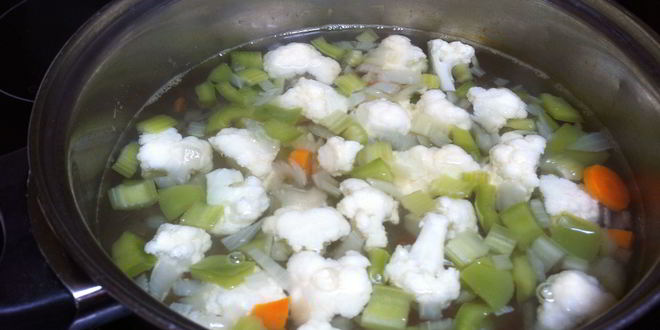 Рецепт овощного супа с семгой