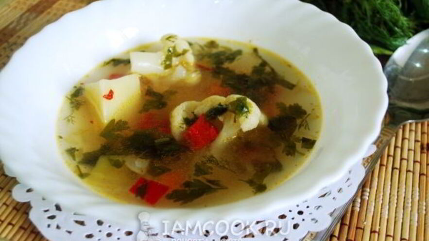 Рецепт овощного супа с цветной капустой