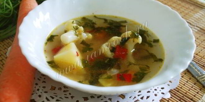 Рецепт овощного супа с цветной капустой