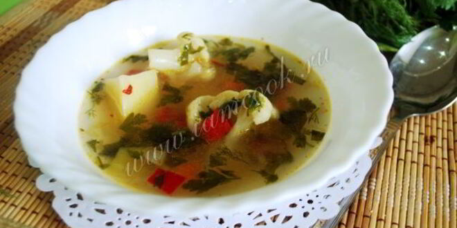 Рецепт овощного супа с цветной капустой