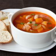Рецепт Овощного супа с тыквой и фасолью