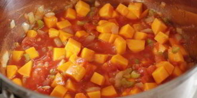 Рецепт овощного супа с тыквой и фасолью