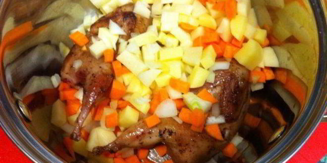 Рецепт овощного супчика с перепелкой