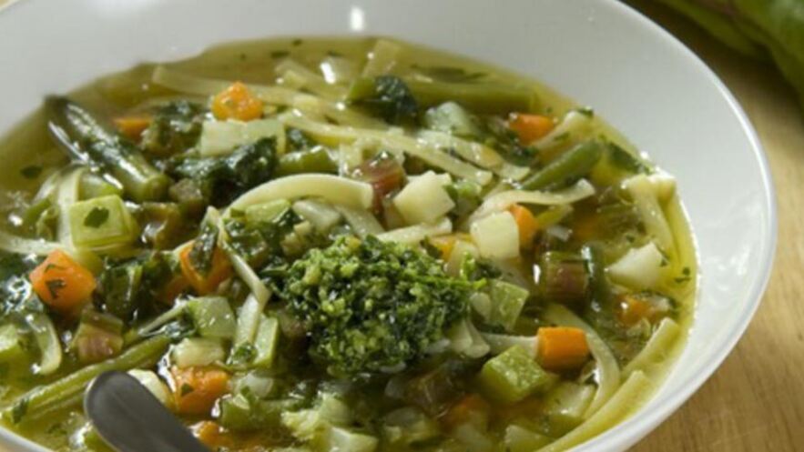 Рецепт супа минестроне с соусом песто