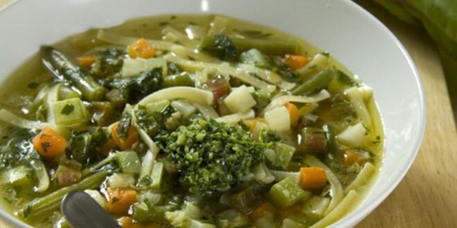 Рецепт супа минестроне с соусом песто