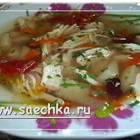 Суп овощной с куриной грудкой и фасолью в скороварке