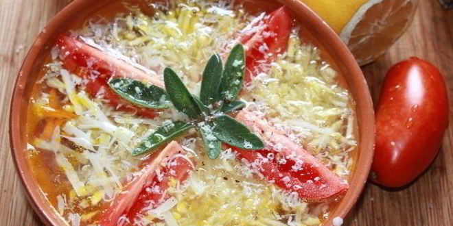 Рецепт запеченного овощной суп с горгонзолой и шалфеем