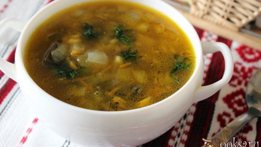 Рецепт постного рассольника с грибами